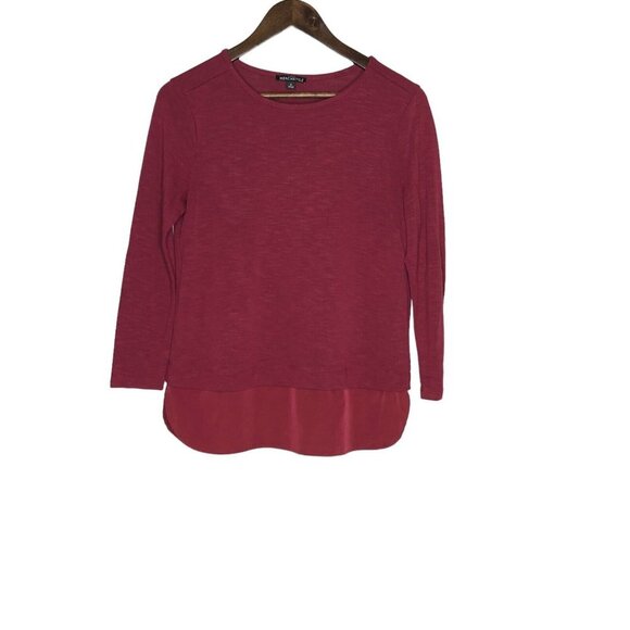 J.Crew Mercantile‎ Burgundy Red Long Sleeve Top with Silky Hem Size Small - Picture 1 of 9